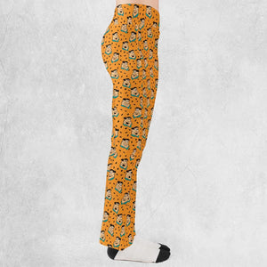 Fred Flintstone Expressions Pattern Flare Leggings