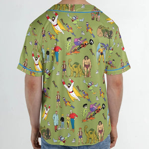 60s Vintage Characters Unisex Baseball Jersey