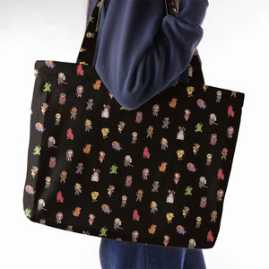 Final Fantasy Characters Pattern Large Tote Bag