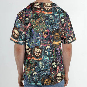 Horror Movie Characters Pattern Unisex Baseball Jersey