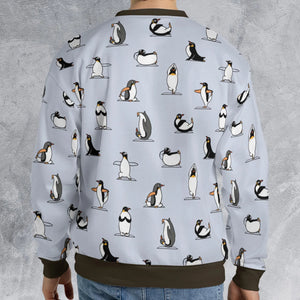 Penguin Yoga Pattern All-over Print Sweatshirt