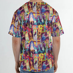 Retro Mansion Collage Unisex Baseball Jersey