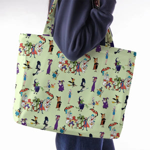 70s Witches Cartoon Characters Large Tote Bag