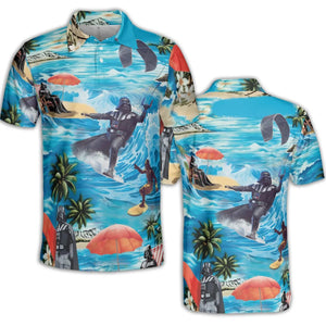 Darth Vader Surfing AOP Men/Women Polo Shirt