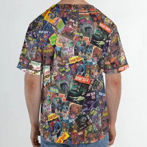 Vintage 1970s Star Trek Comic Books Collage Unisex Baseball Jersey