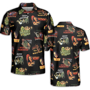 Teaming Monsters All Up Universal Monsters AOP Men/Women Polo Shirt