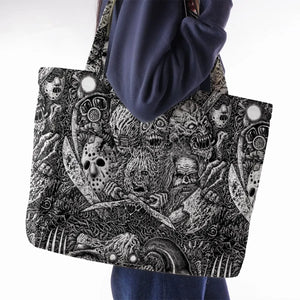 Horror Movie Assemblage Ghostface Xenomorph Pinhead Freddy Michael Myers Large Tote Bag