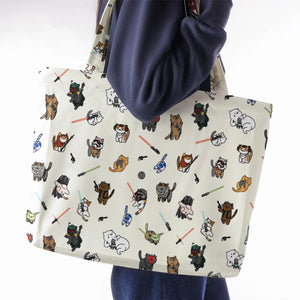 Star Wars Characters as Cats Large Tote Bag