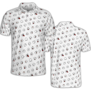 Super Mario Boo Pattern AOP Men/Women Polo Shirt