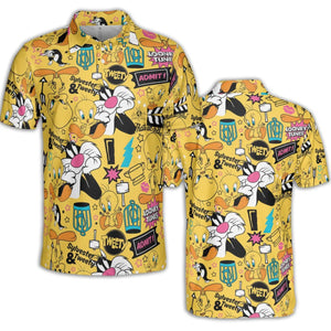 Cartoon Drip Looney Tunes AOP Men/Women Polo Shirt