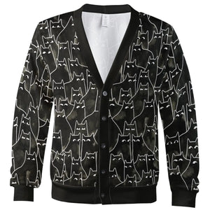 Suspicious Cats Funny Cat Cardigan