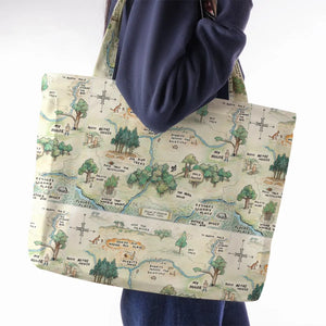 Hundred Acre Wood Map Large Tote Bag