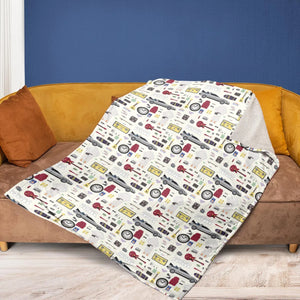 Back to the Future Pattern Fleece Blanket