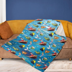 Chasing The Rescuers Characters Fleece Blanket