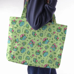 Venusaur Ivysaur and Bulbasaur Pokemon Large Tote Bag
