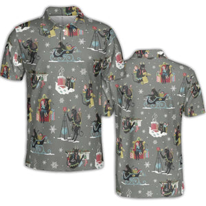 Unusual Christmas Krampus AOP Men/Women Polo Shirt