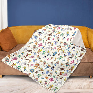 80s 90s Commercial Mascot Cereal Fleece Blanket