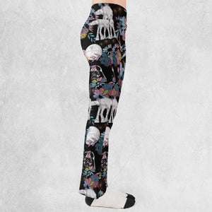 Floral Wars Dark Side Star Wars Pattern Flare Leggings