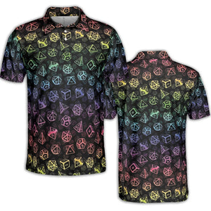 DnD Rainbow Dice Set Pattern AOP Men/Women Polo Shirt