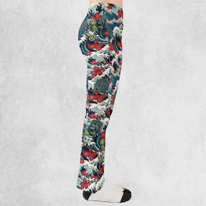 Great Waves Cthulhu Flare Leggings