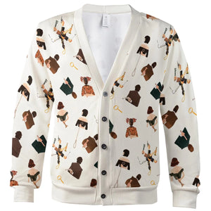 Clue The Movie Characters Pattern Cardigan