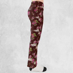 Slimer Ecto-1 Proton Pack Floral Ghostbusters Flare Leggings