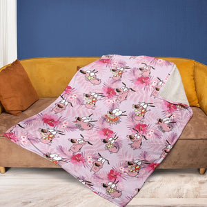 Courage the Cowardly Dog Floral Tropical Fleece Blanket