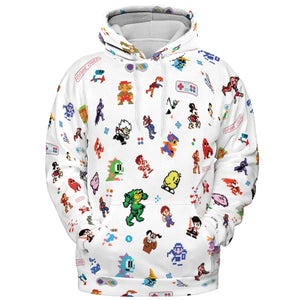 Iconic Video Game Characters All-over Print Hoodie