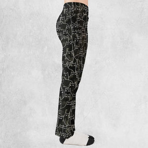Suspicious Cats Funny Cat Flare Leggings