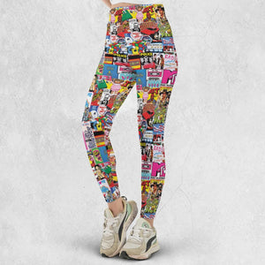 I heart 80s Collage Mr. T Back To the Future Pac-man Legging