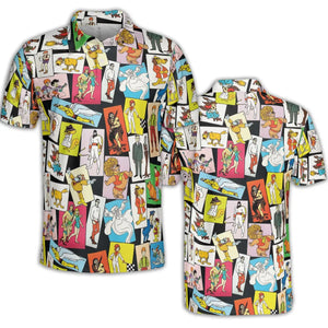 Back To The Day Old Cartoon Shows AOP Men/Women Polo Shirt