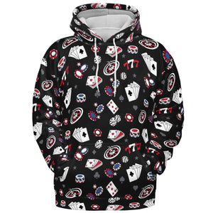 Vintage Poker Texas Hold’em All-over Print Hoodie