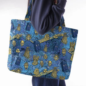 Starry Night Tardis Doctor Who Large Tote Bag