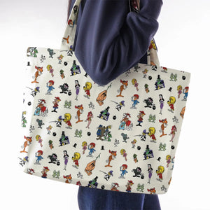 The Adventures of Rocky and Bullwinkle and Friends Characters Pattern Large Tote Bag