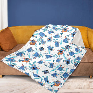 Cute Tutter Bear in the Big Blue House Fleece Blanket