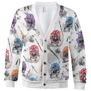 TMNT Characters Sumi-E Pattern Cardigan