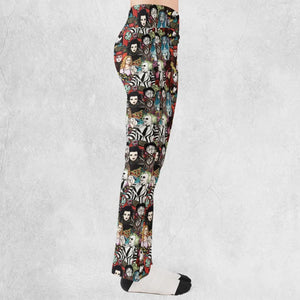Tim Burton Characters Halloween Flare Leggings