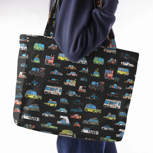 Movie Cars Pattern Large Tote Bag