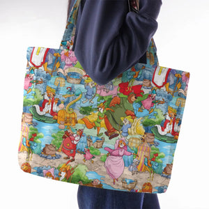 Archer Wood Plaid Robin Hood Large Tote Bag