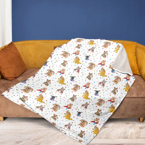 Tale of the Bunny Picnic Characters Fleece Blanket