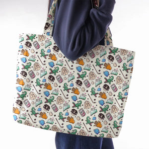 Happy Gilmore Pattern Large Tote Bag