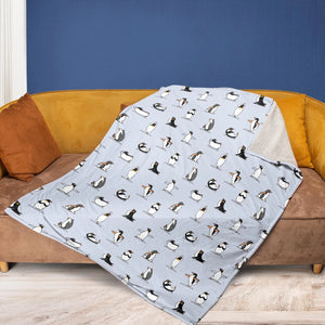 Penguin Yoga Pattern Fleece Blanket