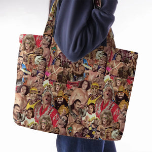 Pro Wrestlers Large Tote Bag