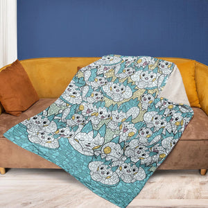Pachirisu Stained Glass Pokemon Fleece Blanket