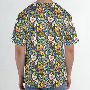 Zelda Theme Items Unisex Baseball Jersey