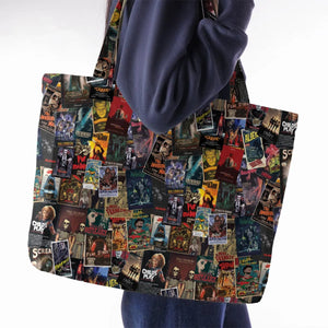 Vintage Horror Pattern Large Tote Bag