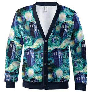 Tardis Starry Night Doctor Who Cardigan