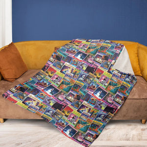 Goosebumps Monster Collage Pattern Fleece Blanket