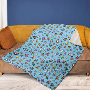 8-bit Breakfast Cereal Icons Fleece Blanket