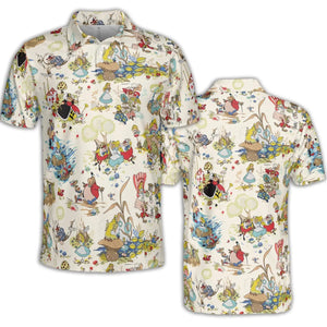 Alice In Wonderland Pattern AOP Men/Women Polo Shirt